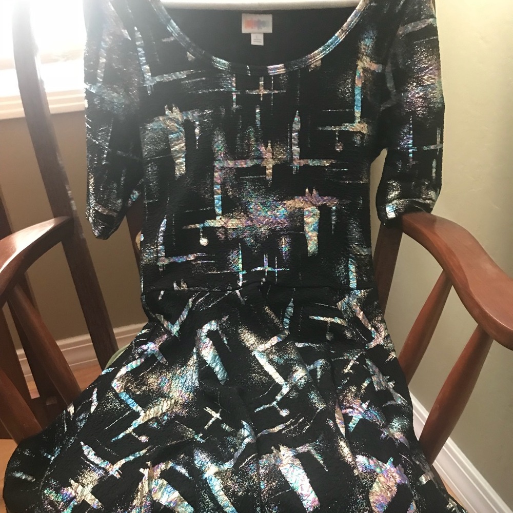Gorgeous metallic lularoe dress. Worn once!